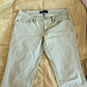 Green striped jeans